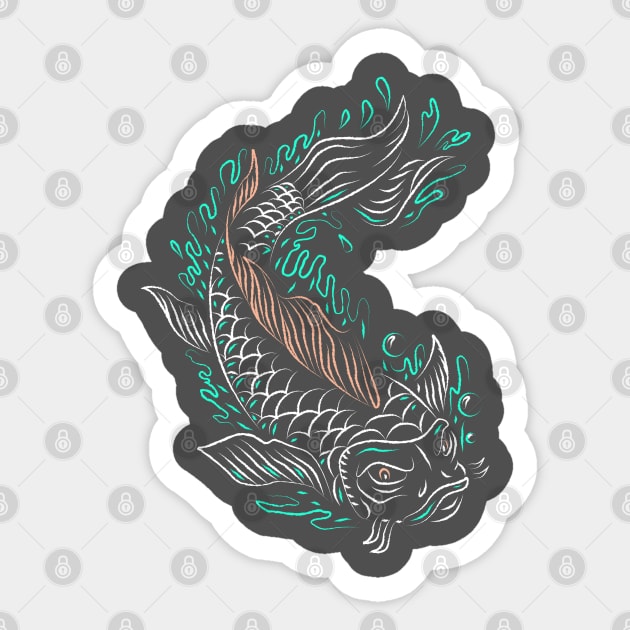 Annoyed Koi Sticker by BurchCreativeDesign